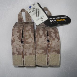 FLYYE Double 2 M4 5.56 + Quad. 4 Pistol Magazine Pouch for MOLLE Belt Suspender - US Navy Seal AOR1 Camo