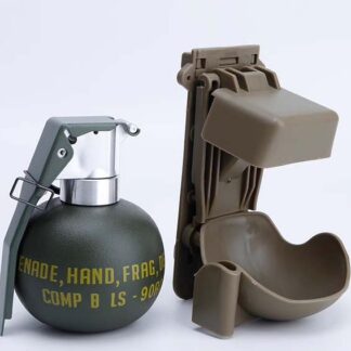 Iraq Vietnam War US Army USMC M67 Hand Grenade Spring Plastic Model Toy Stage Prop with Tan Mount
