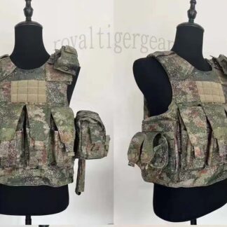 China PLA Type 21 Xingkong Starry Sky Woodland Camo Heavy MOLLE Armor Plate Vest w/ 10 pouch