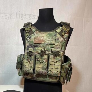China PLA Type 21 Xingkong Starry Sky Woodland Camo MOLLE Armor Plate Vest w/ 3 pouch