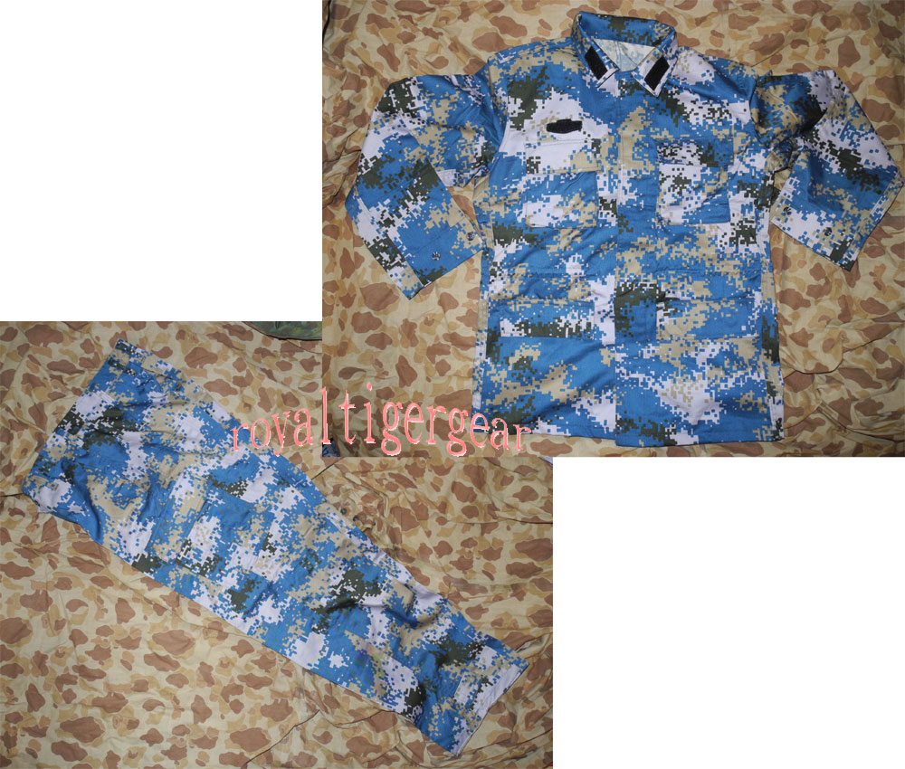 China PLA Type 07 Digital Sea Marine Camo Shirt Pants set