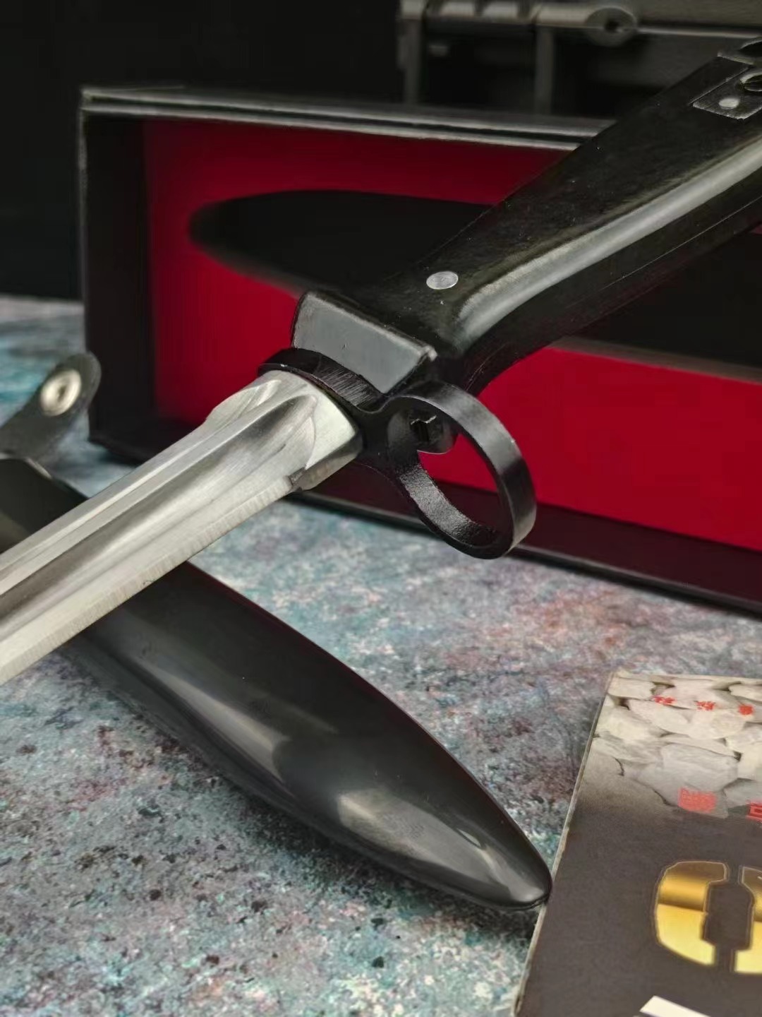 China PLA Type 81 / AK47 Rifle Bayonet Knife Dagger with Black Sheath - Image 4