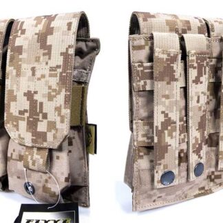 FLYYE MOLLE Double M4/M16 5.56mm Magazine Pouch for 4 Magazine - US Navy Seal AOR1 AOR2 Camo