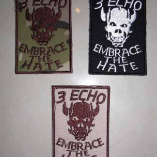 3 ECHO Embrace The Hate Embroidery Velcro Patch - Tan