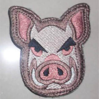 Angry Pig Embroidery Velcro Patch - Pink