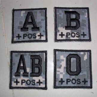 Blood Type Square Embroidery Velcro Patch – ACU UCP