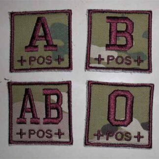 Blood Type Square Embroidery Velcro Patch – Multicam