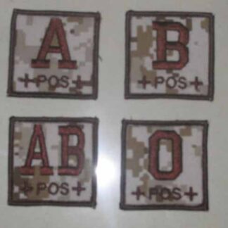 Blood Type Square Embroidery Velcro Patch – MARPAT Desert