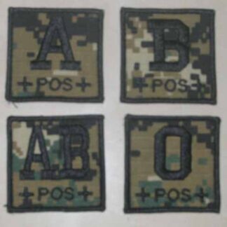 Blood Type Square Embroidery Velcro Patch – MARPAT Woodland