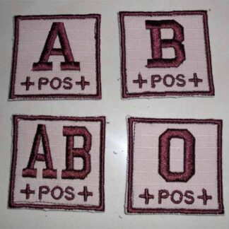 Blood Type Square Embroidery Velcro Patch – Tan
