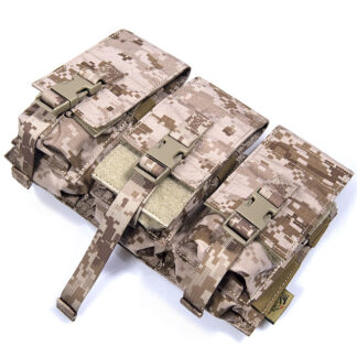 FLYYE Triple M4 5.56mm Dual 9mm Pistol Handgun Magazine MOLLE Pouch - US Navy Seal AOR1 AOR2 Camo