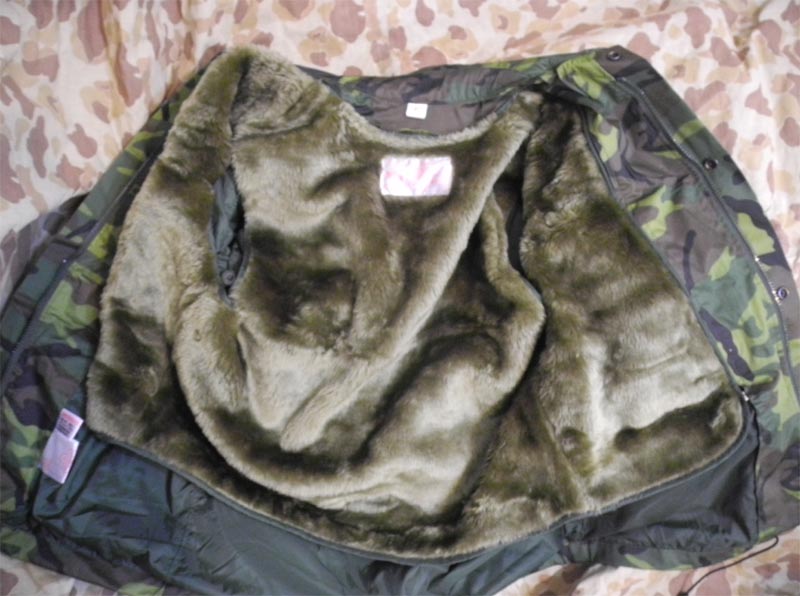Taiwan ROC Republic of China Army ERDL Camo Camouflage Jacket Parka Coat Flur Liner - Image 4