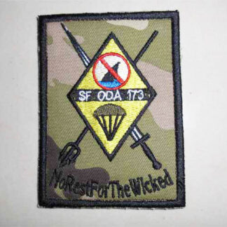 US Special Force ODA 173 No Rest For The Wicked Embroidery Velcro Patch - Multicam