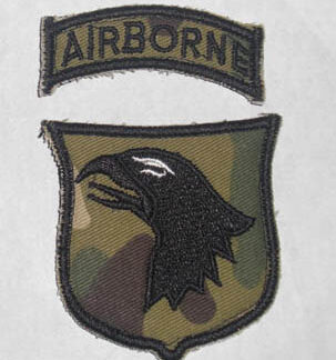 US 101st Airborne Embroidery Velcro Patch - Multicam/Black