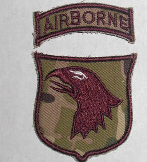 US 101st Airborne Embroidery Velcro Patch - Multicam/Brown