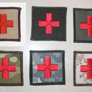 Red Cross ParaMedic Embroidery Velcro Patch - MARPAT Desert