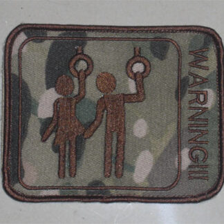 Warning at Train Embroidery Velcro Patch - Tan