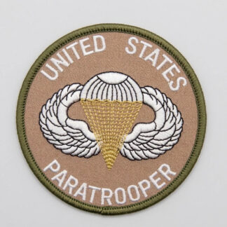 US United States Paratrooper Wings Embroidery Velcro Patch - Tan