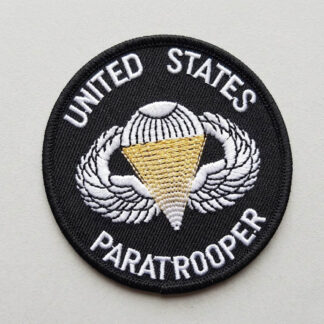 US United States Paratrooper Wings Embroidery Velcro Patch - Black