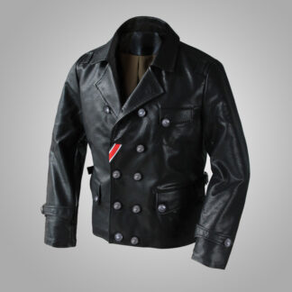 World War II WW2 Germany Air Force Luftwaffe Black PU Leather Jacket Eagle