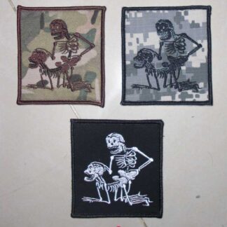 Skeleton FxxK Embroidery Velcro Patch - Black