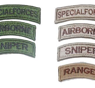US Special Forces Tab Full Embroidery Velcro Patch - Ranger - Color Blue