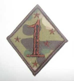 US Marines USMC 1st Marine Division Embroidery Velcro Patch - MARPAT Desert Digital Camo