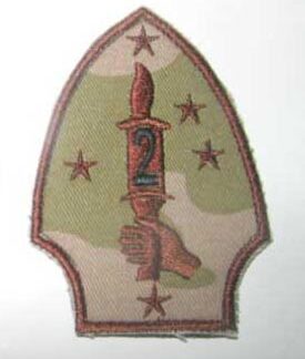 US Marines USMC 2nd Marine Division Embroidery Velcro Patch - MARPAT Desert Digital Camo