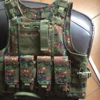 FSBE Full Spectrum Battle Equipment Amphibious Assault Fast Release Vest with pouches - Myanmar Army Woodland Camo