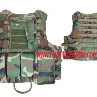 FSBE Full Spectrum Battle Equipment Amphibious Assault Fast Release Vest with pouches - MARPAT Woodland Camo