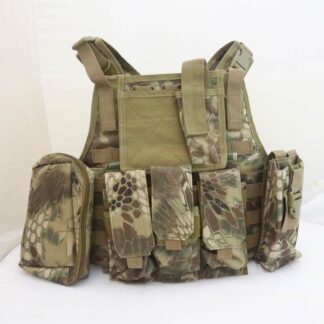Tactical PC Plate Carrier Vest ver.HG w/ Pouches – Python Snake Camo BAN Woodland Camo