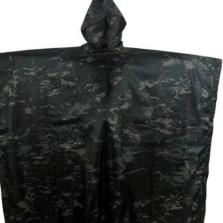 RainCoat Hood Jacket Parka Poncho Tent Waterproof - Black Dark Mulitcam Camo