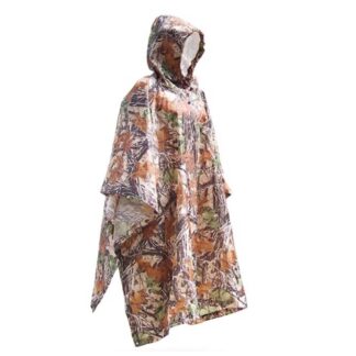 RainCoat Hood Jacket Parka Poncho Tent Waterproof - Autumn Fallen Leaf Camo