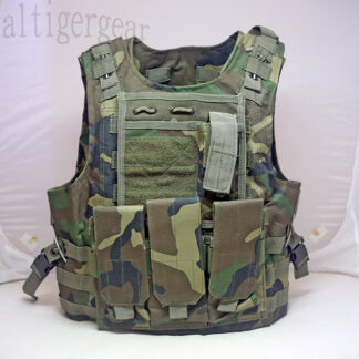 FSBE Full Spectrum Battle Equipment Amphibious Assault Fast Release Vest with pouches - US M81 Woodland Camo