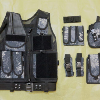 TAC Tactical Vest w/ Holster - Snake Camo TYP Night Camo
